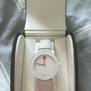 MOVADO BOLD WHITE AND PINK LADIES WATCH - WORN TWICE